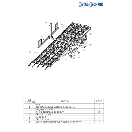 Katalog części zamiennych - Metal-Technik Chwastownik MT1 - 6000